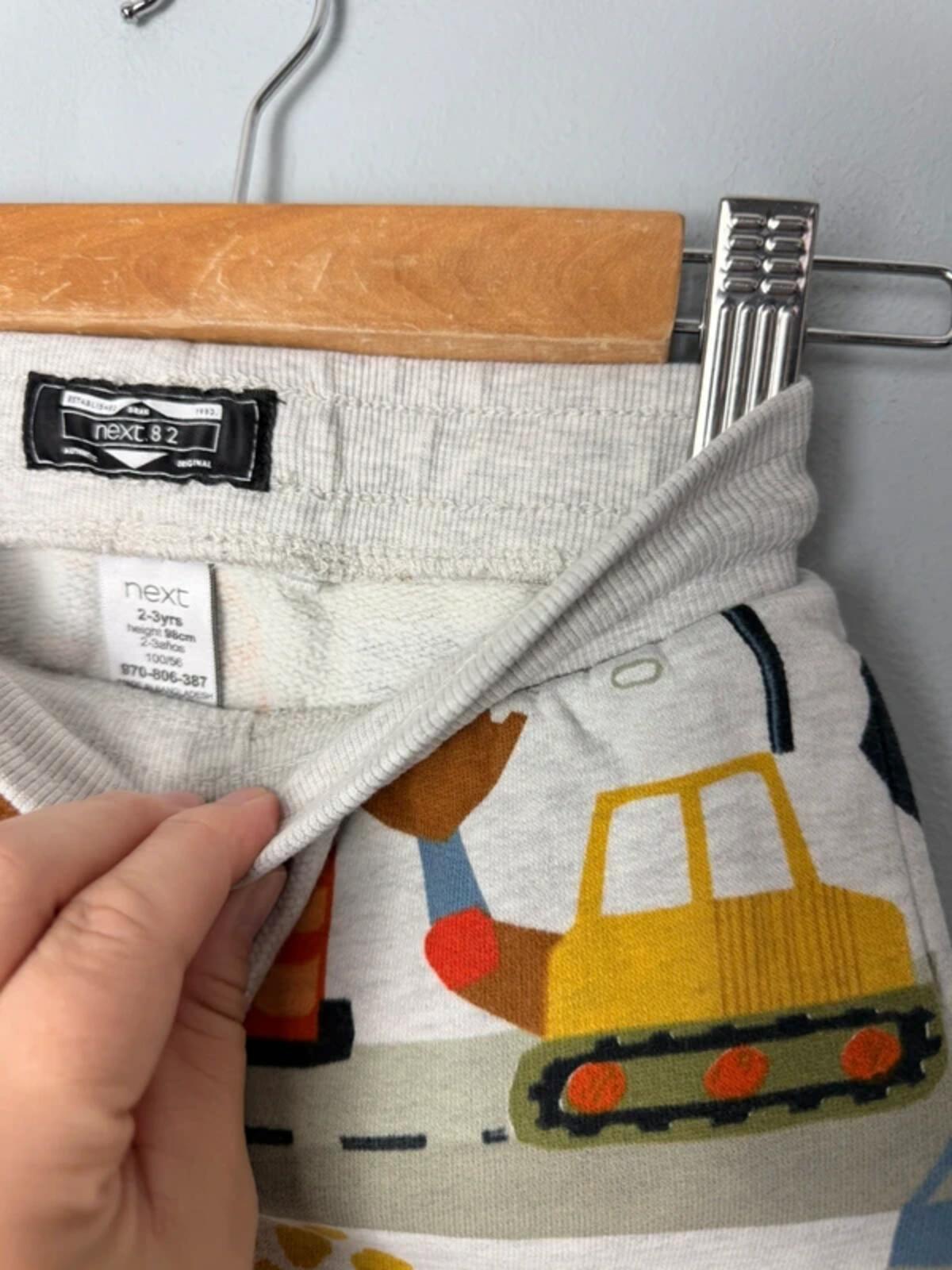 Next Grey & Multicolour Digger & Truck Jogging Bottoms - Boys 2 - 3 Years - Discounted high street clothing for children, ladies and men including everyday wear and seasonal styles. UK online
