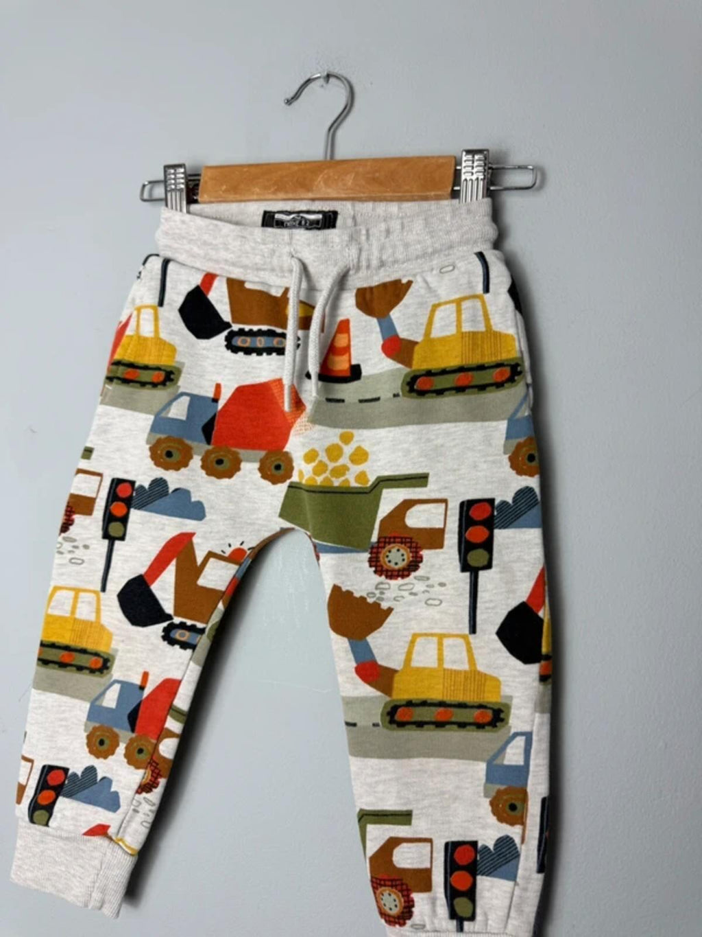 Next Grey & Multicolour Digger & Truck Jogging Bottoms - Boys 2 - 3 Years - Discounted high street clothing for children, ladies and men including everyday wear and seasonal styles. UK online