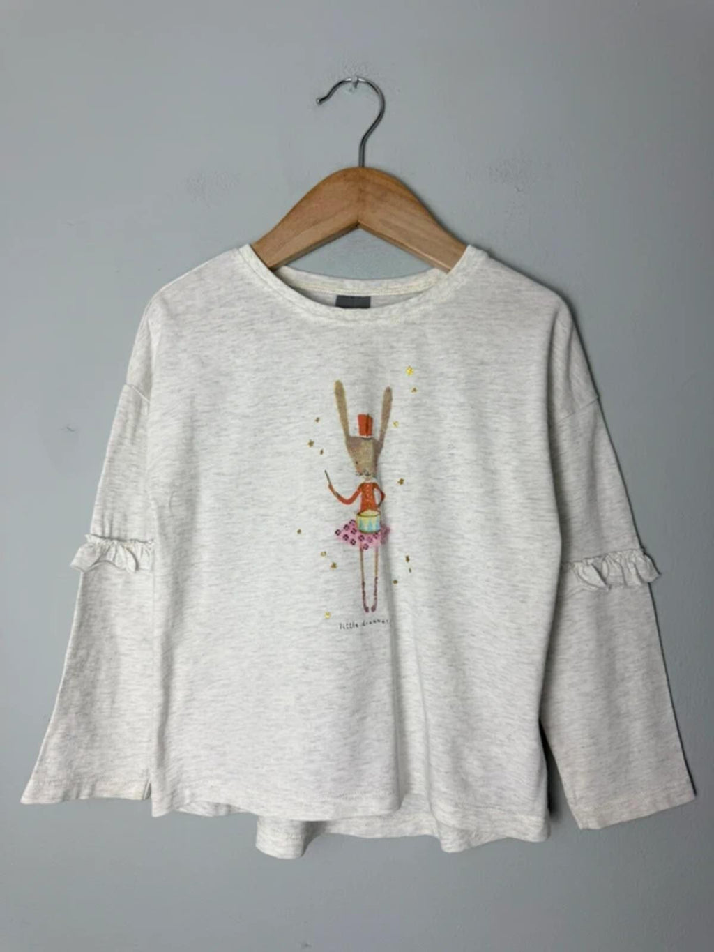 Next Light Grey Bunny Little Drummer Girl Long Sleeve Top - Girls 2 - 3 Years 98cm - Discounted high street clothing for children, ladies and men including everyday wear and seasonal styles. UK online