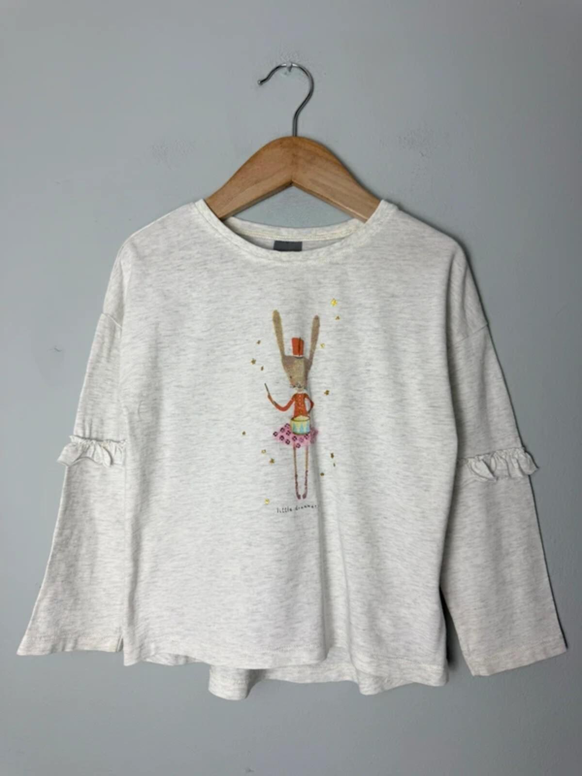 Next Light Grey Bunny Little Drummer Girl Long Sleeve Top - Girls 2 - 3 Years 98cm - Discounted high street clothing for children, ladies and men including everyday wear and seasonal styles. UK online