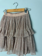 NEXT Rose Gold Tulle Layered Skirt with Elasticated Waist - Girls 7 Years - Discounted high street clothing for children, ladies and men including everyday wear and seasonal styles. UK online
