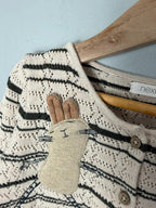 Next Striped Knit Rabbit Button Cardigan - Girls 2 - 3 Years - Discounted high street clothing for children, ladies and men including everyday wear and seasonal styles. UK online