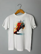 NEXT White & Orange Blue Football Boot Short Sleeve Top - Boys 4 Years - Discounted high street clothing for children, ladies and men including everyday wear and seasonal styles. UK online