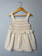 Nutmeg Rainbow Striped Strap Ruched Top - Girls 7 - 8 Years - Discounted high street clothing for children, ladies and men including everyday wear and seasonal styles. UK online