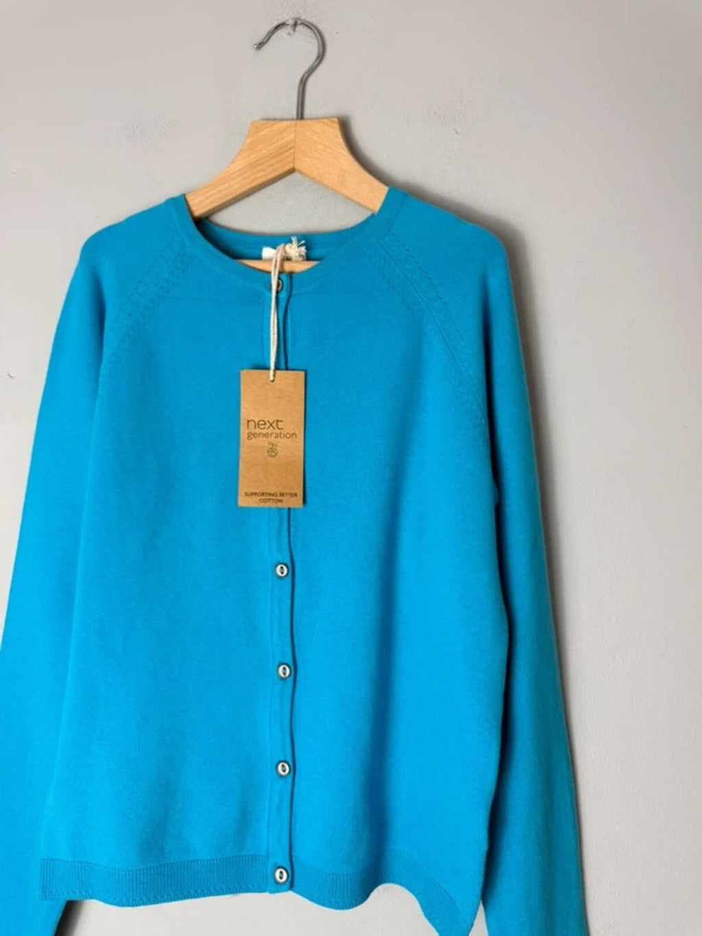 NWTs Next Blue Fine Knit Button Cardigan - Girls 11 Years - Discounted high street clothing for children, ladies and men including everyday wear and seasonal styles. UK online