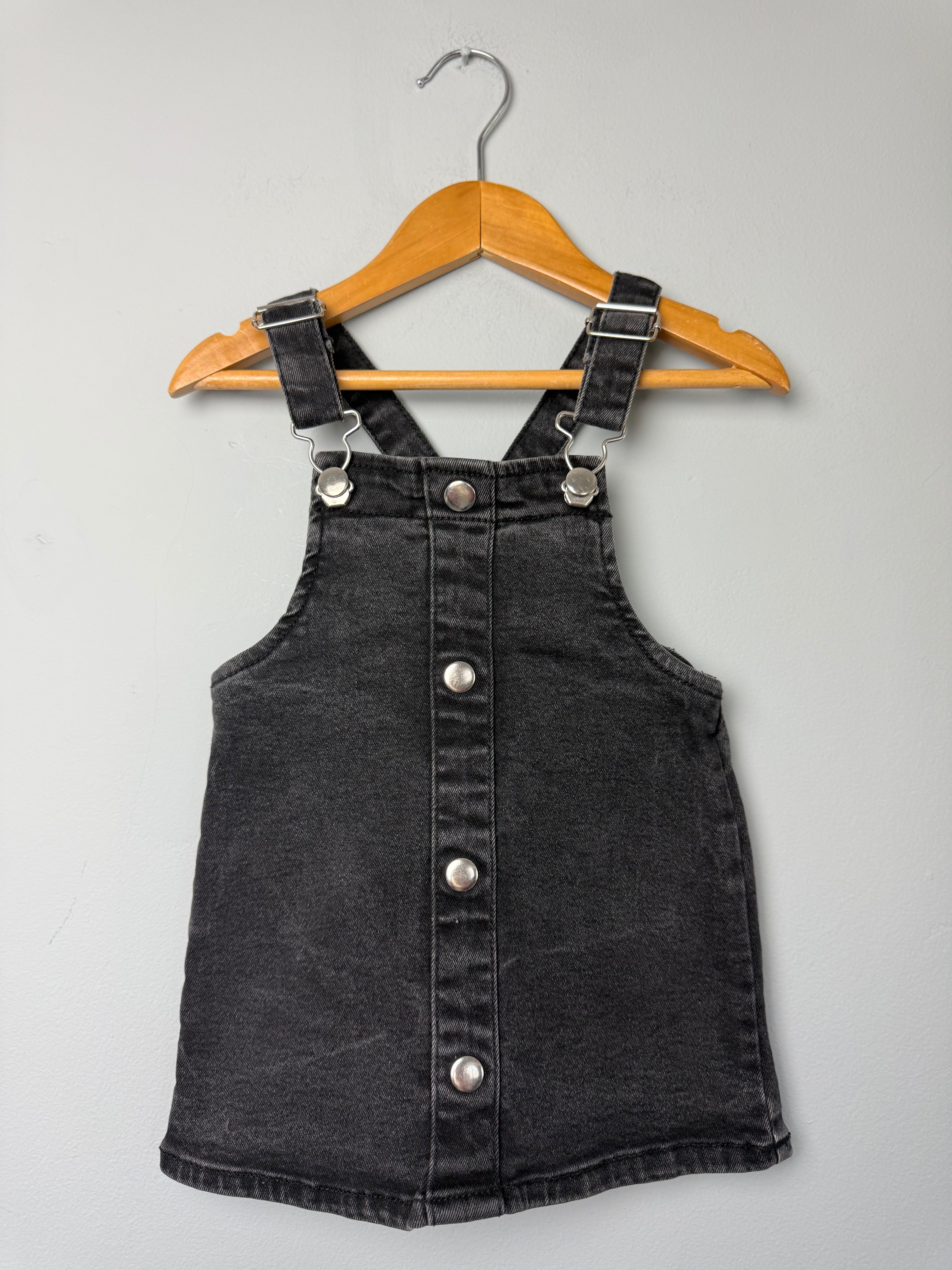 Primark Black Denim Dungaree Dress - Girls 12 - 18 Months - Discounted high street clothing for children, ladies and men including everyday wear and seasonal styles. UK online
