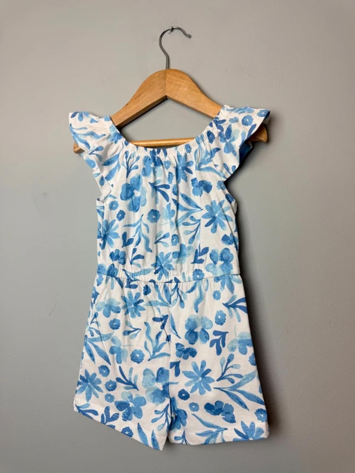 Primark Blue Floral playsuit romper Girls 12 - 18 Months - Discounted high street clothing for children, ladies and men including everyday wear and seasonal styles. UK online