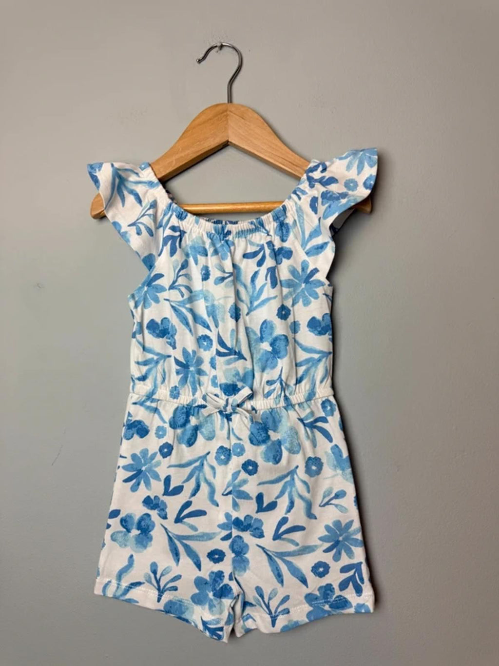 Primark Blue Floral playsuit romper Girls 12 - 18 Months - Discounted high street clothing for children, ladies and men including everyday wear and seasonal styles. UK online