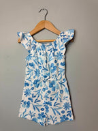 Primark Blue Floral playsuit romper Girls 12 - 18 Months - Discounted high street clothing for children, ladies and men including everyday wear and seasonal styles. UK online