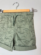 Primark Khaki Green Dinosaur Chino Shorts with Drawstring Boys 18 - 24 Months - Discounted high street clothing for children, ladies and men including everyday wear and seasonal styles. UK online