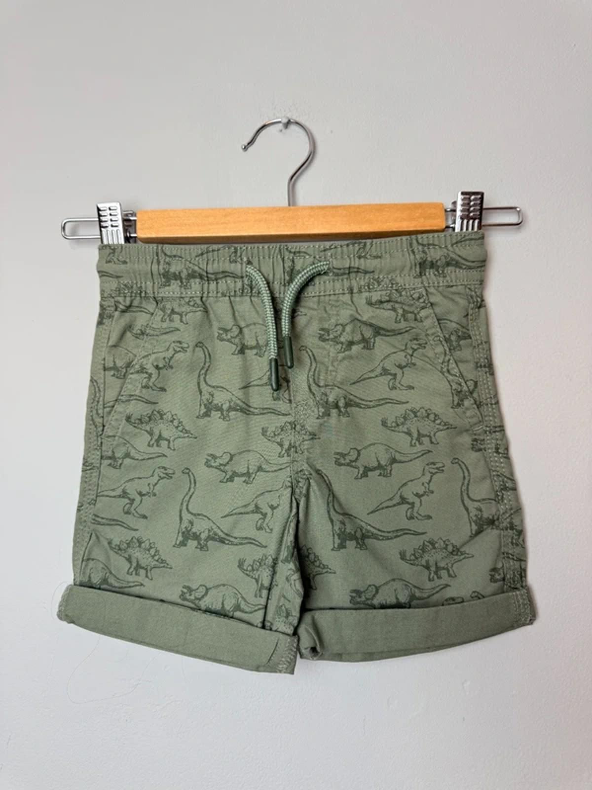 Primark Khaki Green Dinosaur Chino Shorts with Drawstring Boys 18 - 24 Months - Discounted high street clothing for children, ladies and men including everyday wear and seasonal styles. UK online