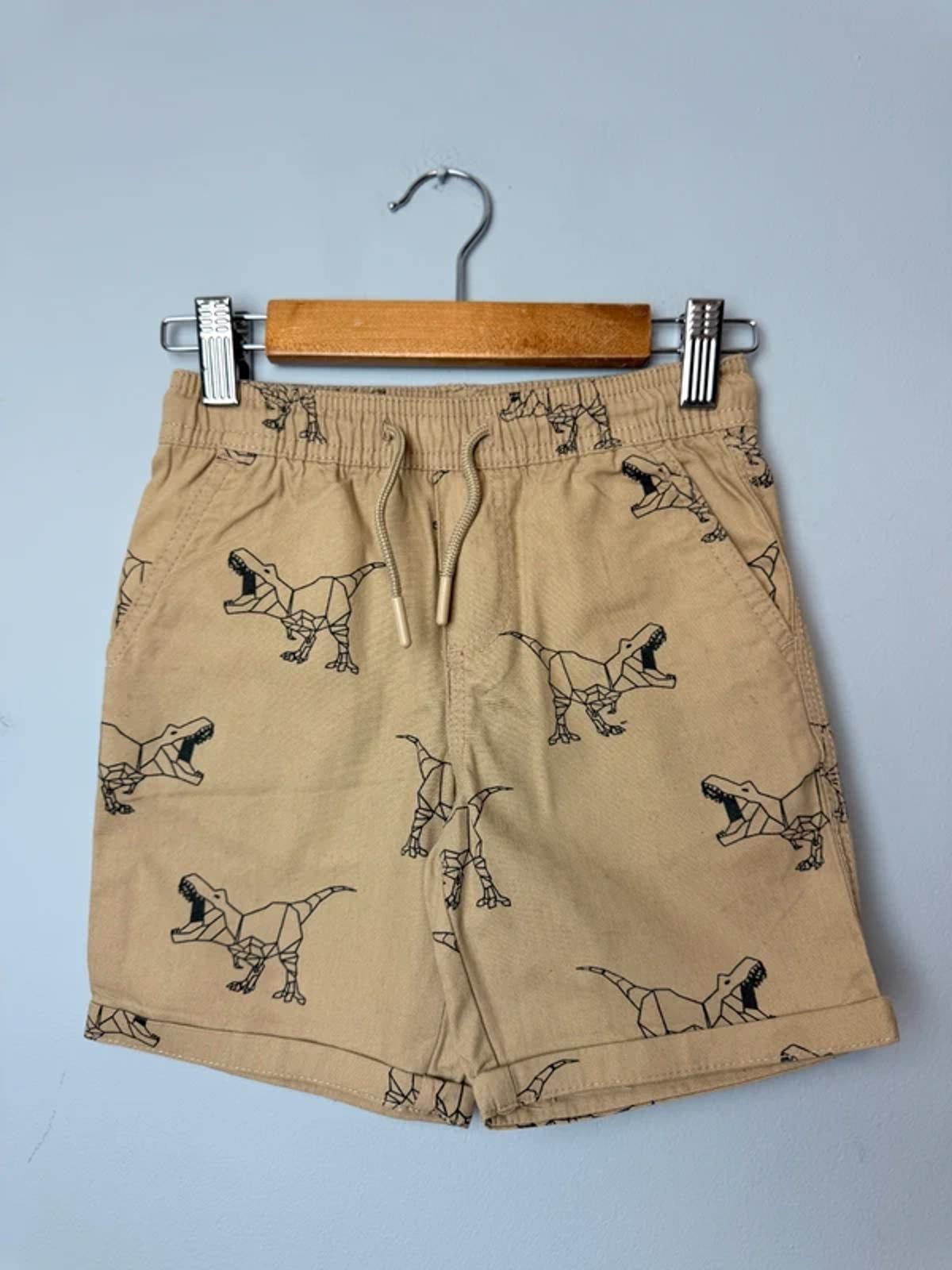 Primark Light Brown Tan Robotic Dinosaur Chino Shorts Boys 4 - 5 Years - Discounted high street clothing for children, ladies and men including everyday wear and seasonal styles. UK online