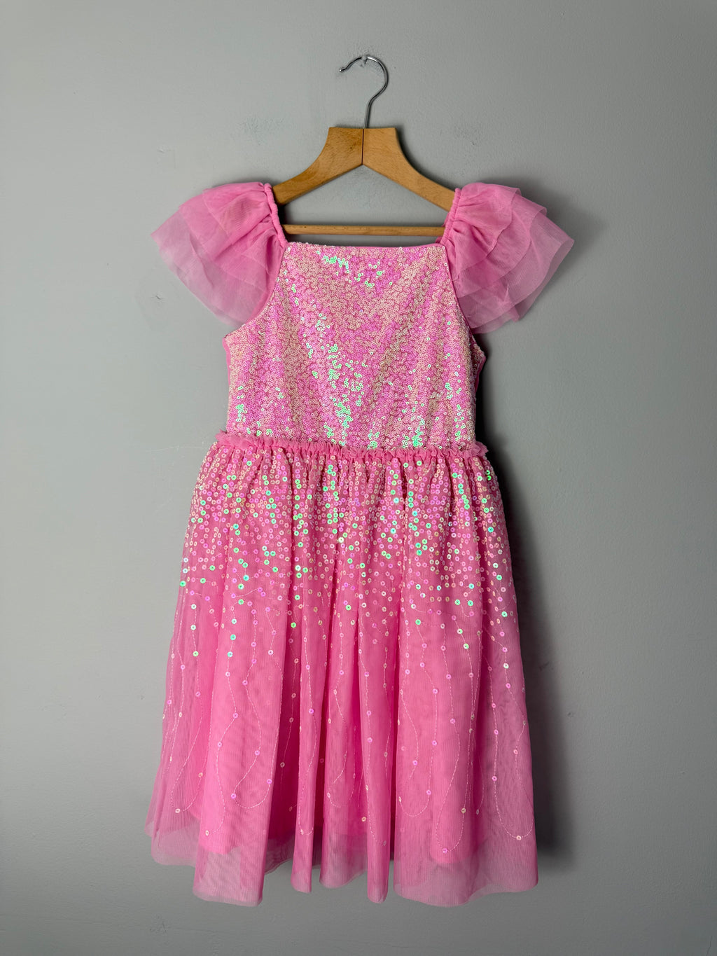 Primark Pink Sequin Party Dress - Girls 7 - 8 Years - Discounted high street clothing for children, ladies and men including everyday wear and seasonal styles. UK online