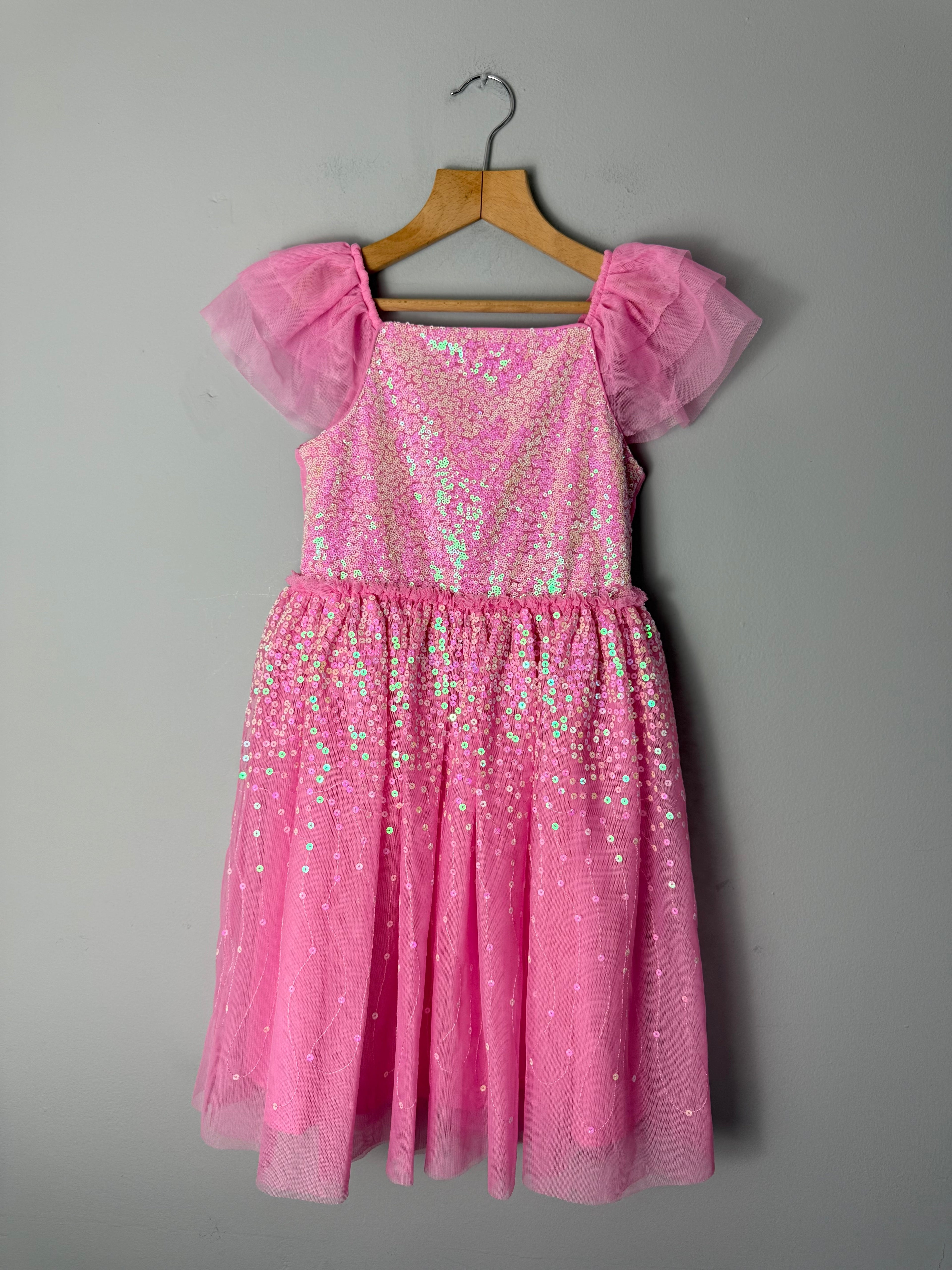 Primark Pink Sequin Party Dress - Girls 7 - 8 Years - Discounted high street clothing for children, ladies and men including everyday wear and seasonal styles. UK online