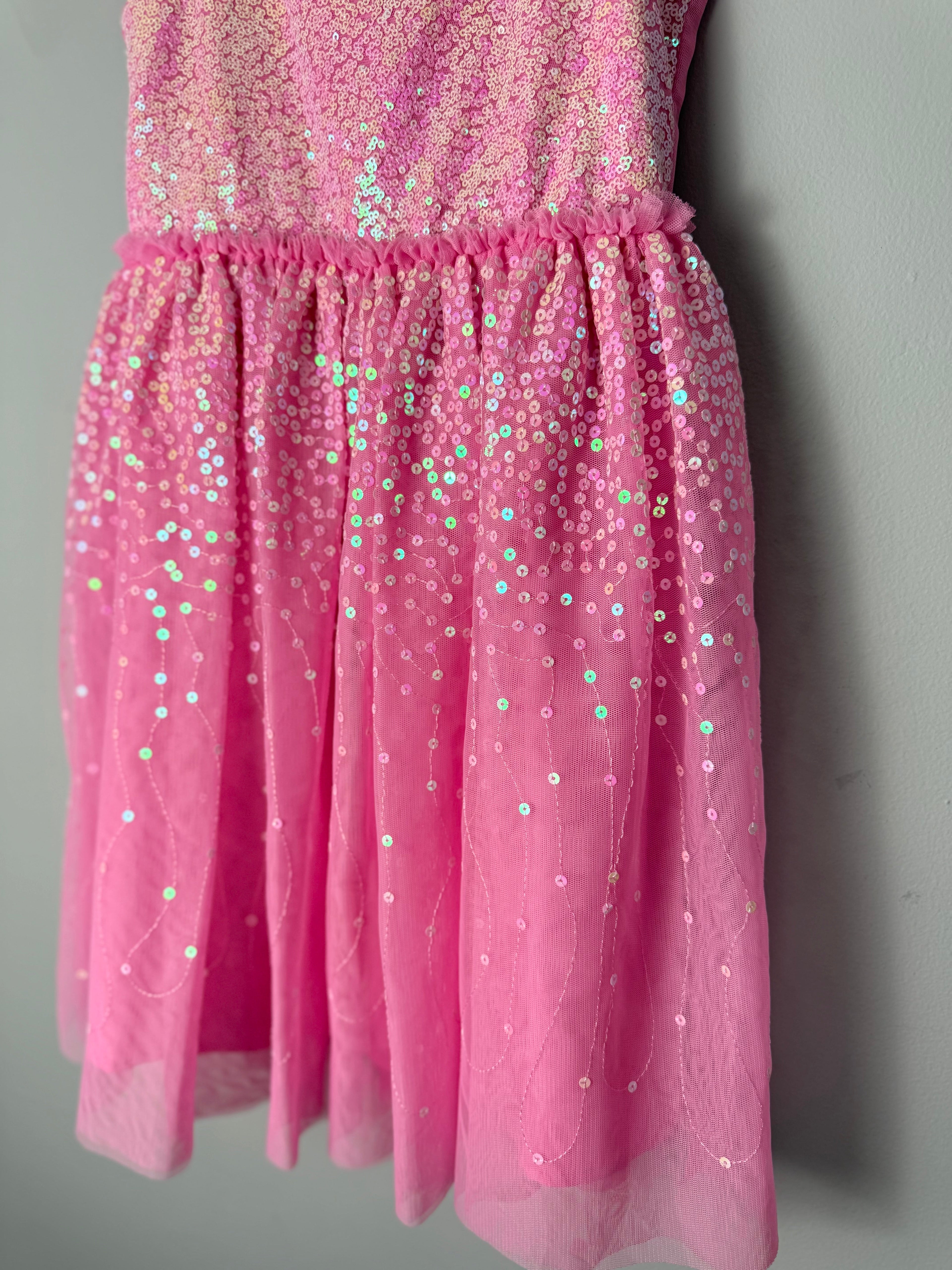 Primark Pink Sequin Party Dress - Girls 7 - 8 Years - Discounted high street clothing for children, ladies and men including everyday wear and seasonal styles. UK online