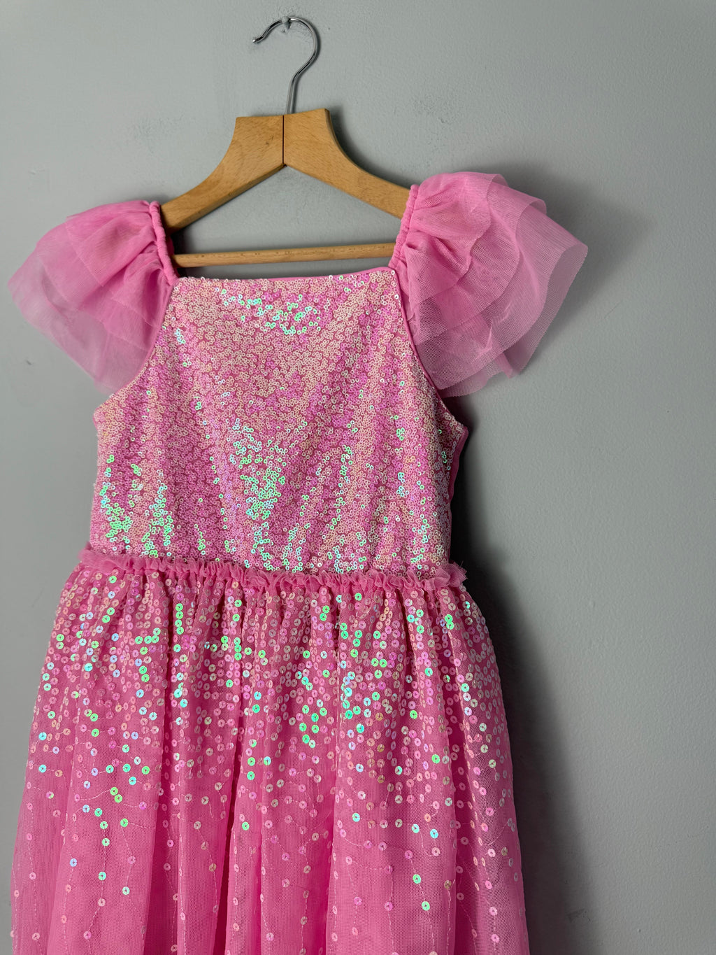 Primark Pink Sequin Party Dress - Girls 7 - 8 Years - Discounted high street clothing for children, ladies and men including everyday wear and seasonal styles. UK online