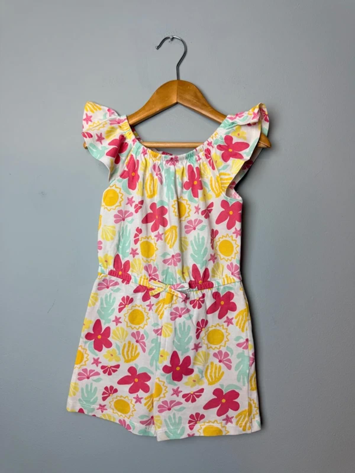 Primark Pink Yellow & Blue Floral Summer Romper Playsuit Girls 18 - 24 Months - Discounted high street clothing for children, ladies and men including everyday wear and seasonal styles. UK online
