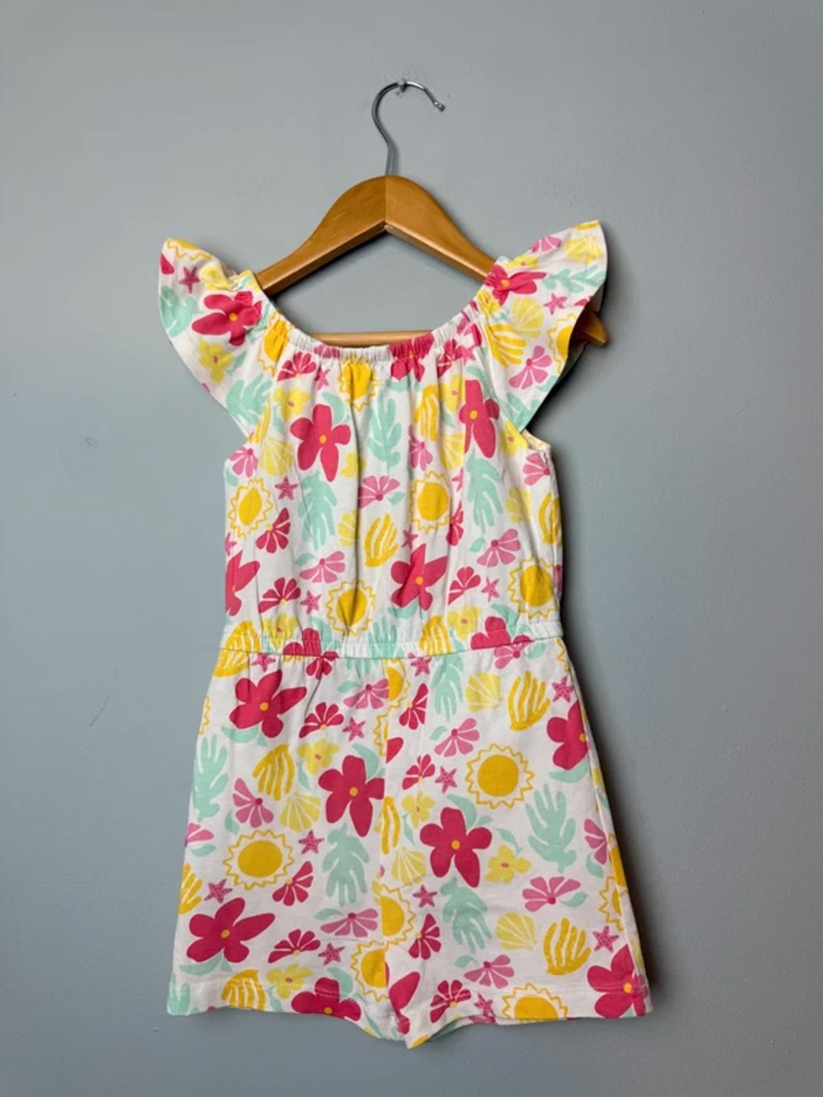 Primark Pink Yellow & Blue Floral Summer Romper Playsuit Girls 18 - 24 Months - Discounted high street clothing for children, ladies and men including everyday wear and seasonal styles. UK online