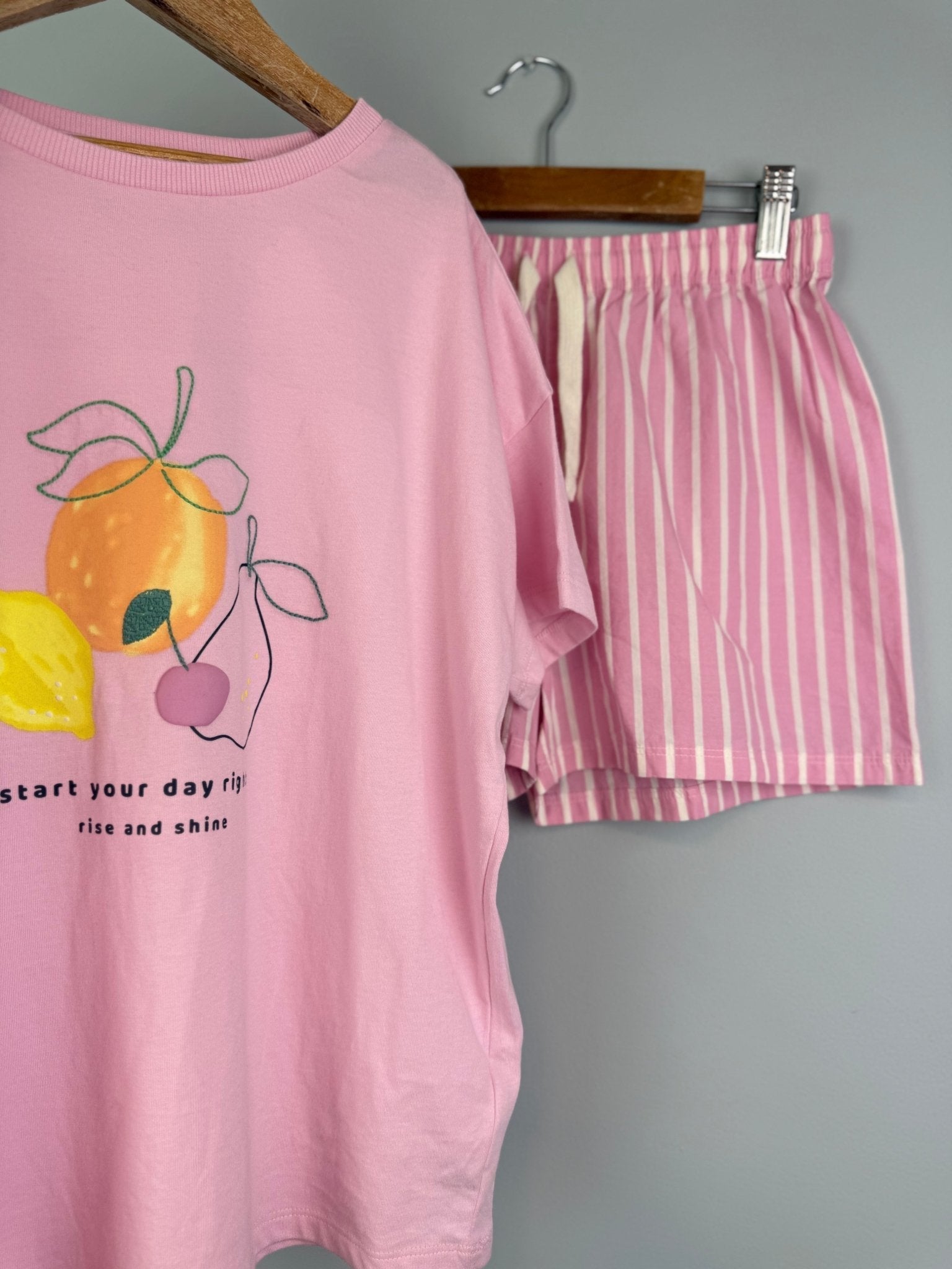 Rise and Shine Fruit Shortie Pyjama Set - Girls 10 - 15 Years - Discounted high street clothing for children, ladies and men including everyday wear and seasonal styles. UK online