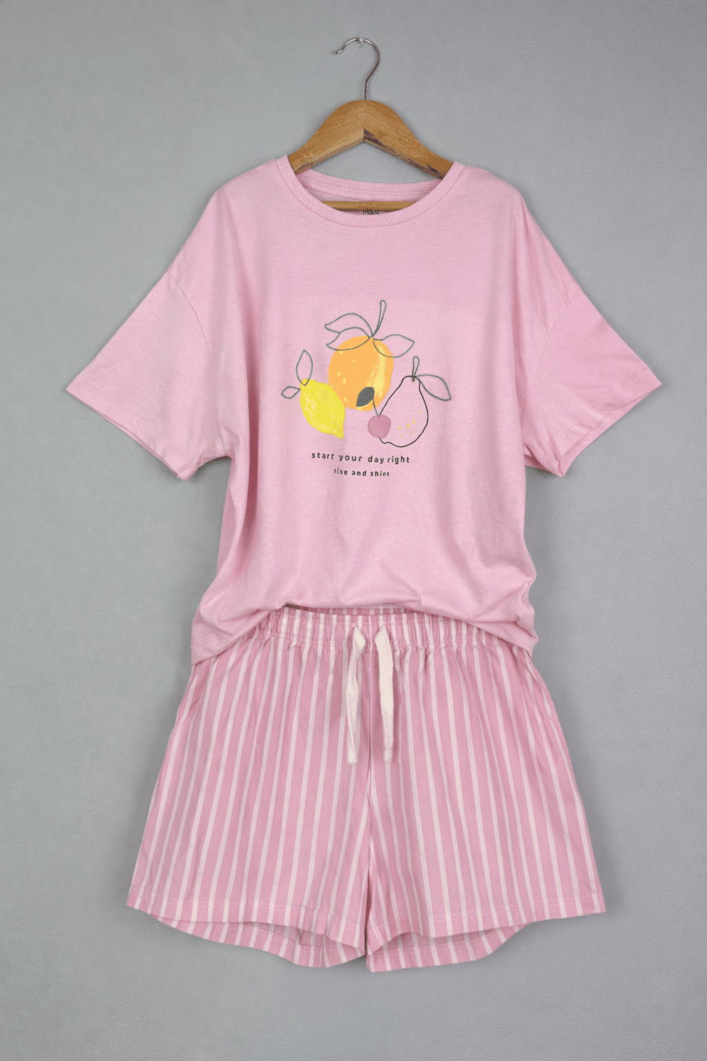Rise and Shine Fruit Shortie Pyjama Set - Girls 10 - 15 Years - Discounted high street clothing for children, ladies and men including everyday wear and seasonal styles. UK online