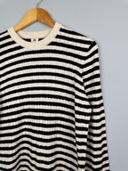 Striped Cable Knit Jumper - Ladies Size Large - Discounted high street clothing for children, ladies and men including everyday wear and seasonal styles. UK online