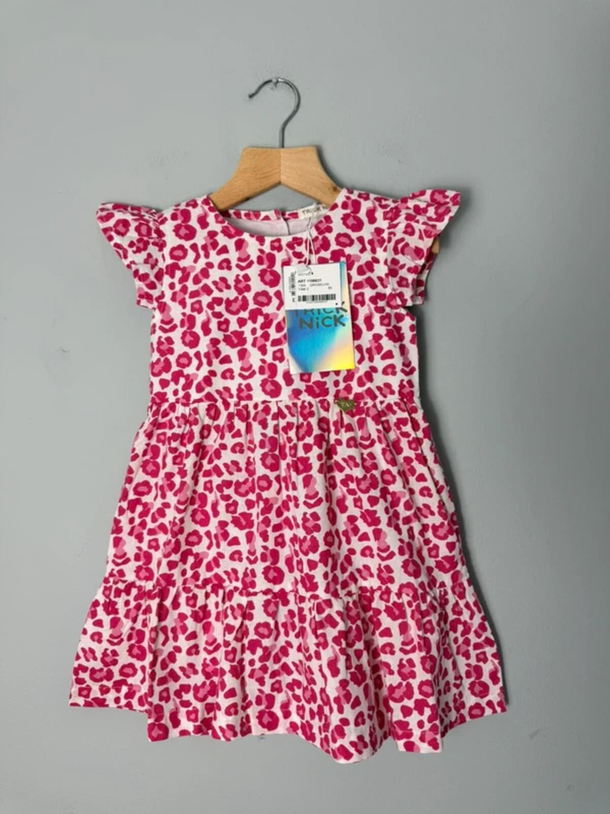 Trick Nick Girls Pink Leopard Print Cotton Dress NWT - Girls 2 Years - Discounted high street clothing for children, ladies and men including everyday wear and seasonal styles. UK online