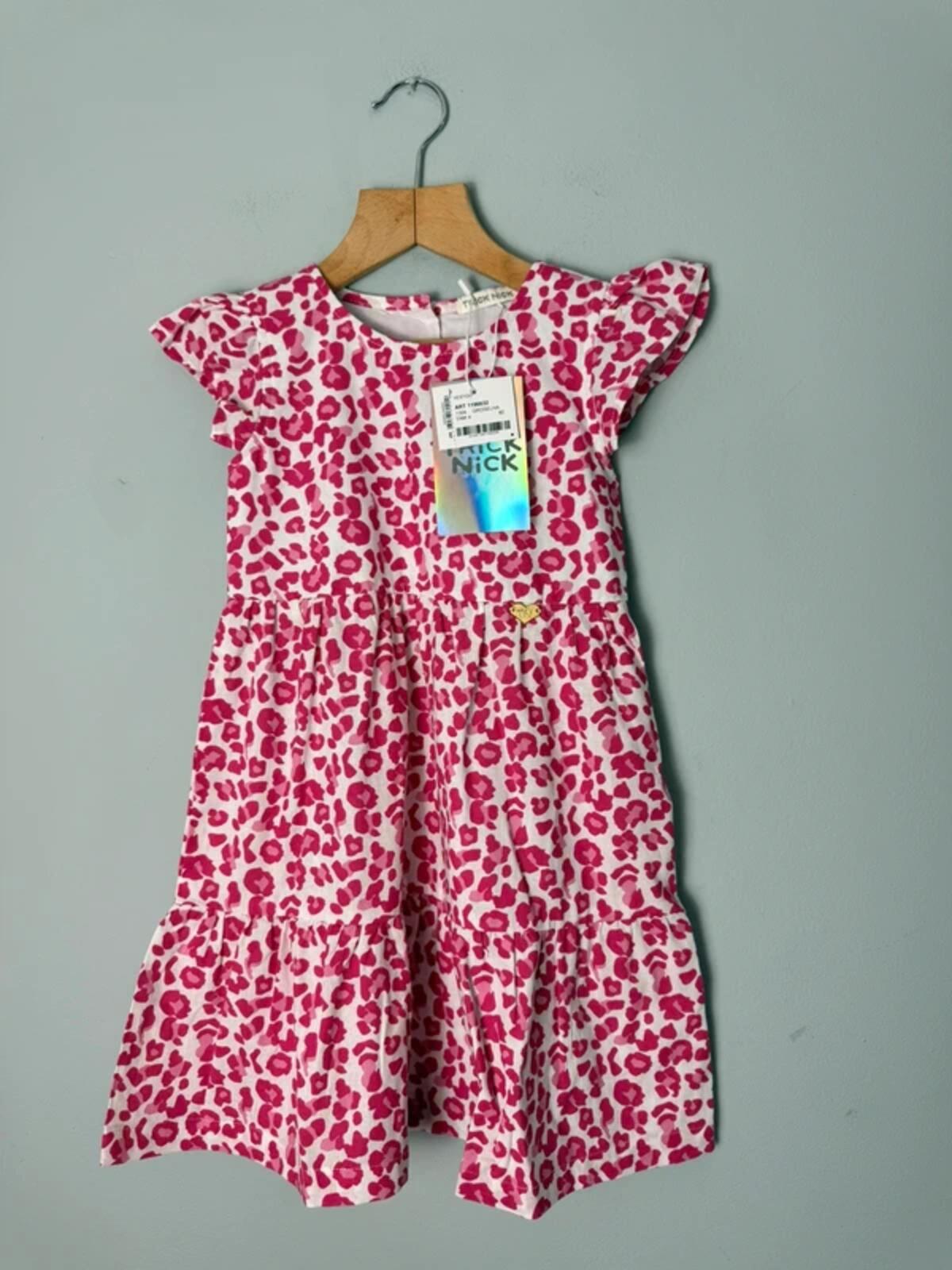 Trick Nick Pink Leopard Print Cotton Dress NWT - Girls 4 Years - Discounted high street clothing for children, ladies and men including everyday wear and seasonal styles. UK online