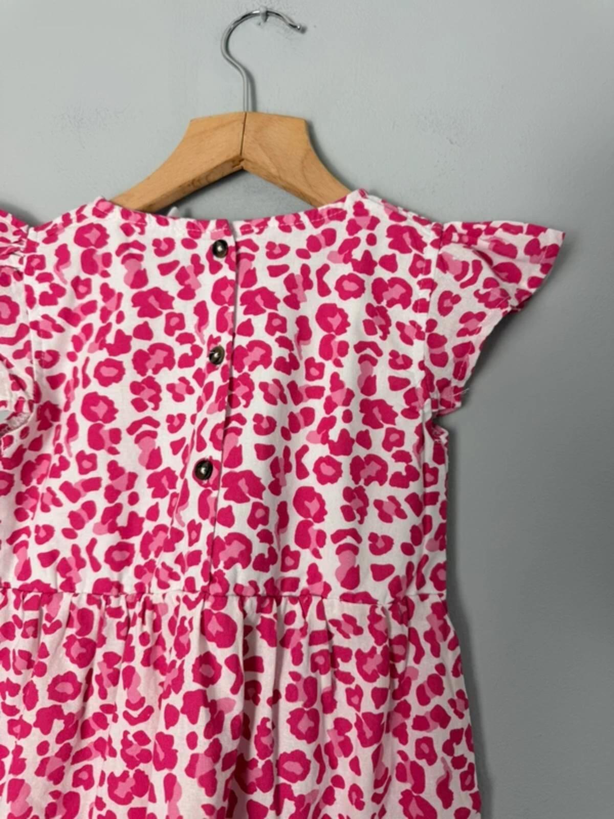 Trick Nick Pink Leopard Print Cotton Dress NWT - Girls 4 Years - Discounted high street clothing for children, ladies and men including everyday wear and seasonal styles. UK online