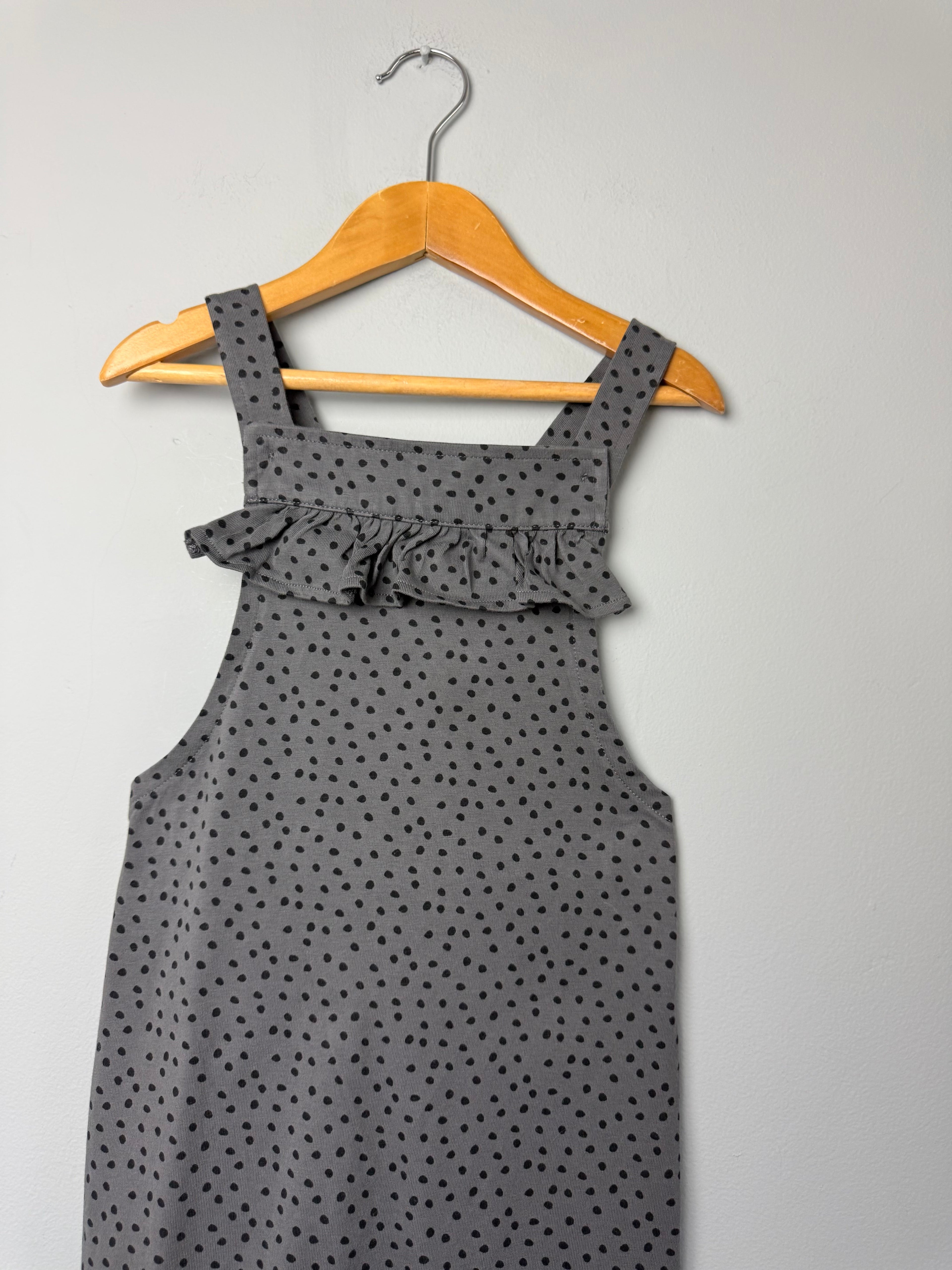TU Grey Spotty 100% Cotton Dungarees - Girls 3 - 4 Years - Discounted high street clothing for children, ladies and men including everyday wear and seasonal styles. UK online