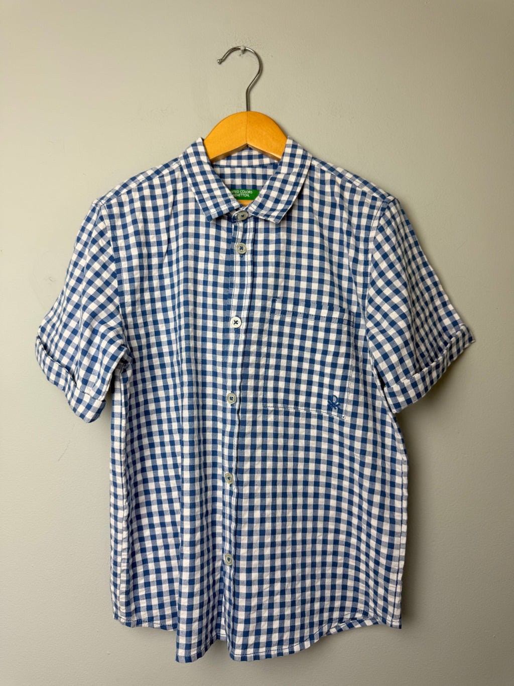 United Colors Of Benetton Blue Plaid Shirt - Boys 5 - 6 Years - Discounted high street clothing for children, ladies and men including everyday wear and seasonal styles. UK online