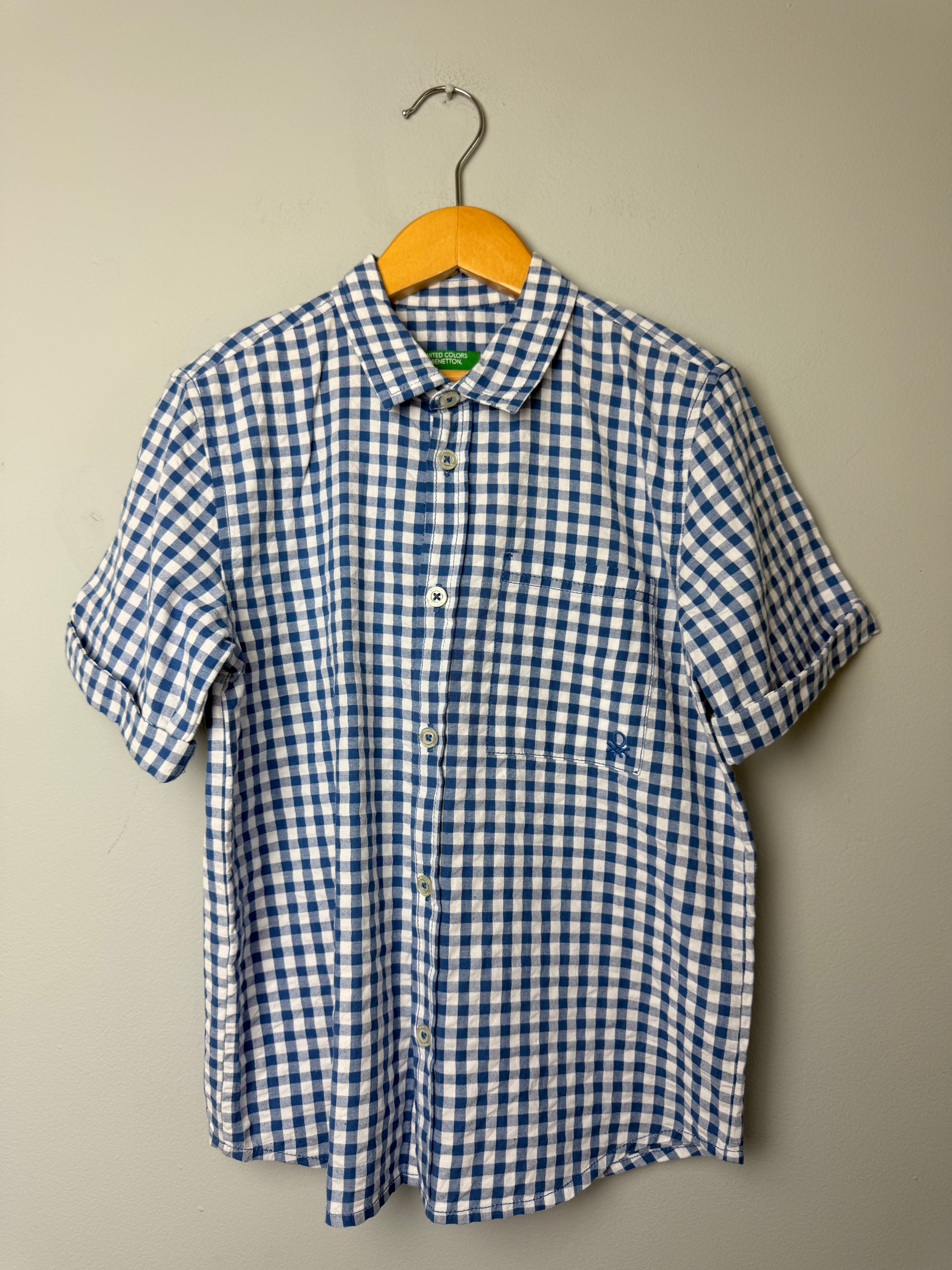 United Colors Of Benetton Blue Plaid Shirt - Boys 5 - 6 Years - Discounted high street clothing for children, ladies and men including everyday wear and seasonal styles. UK online