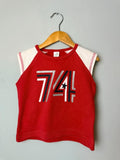Vintage Adams Red '74' Varsity Style Sleeveless Top - Girls 5 Years - Discounted high street clothing for children, ladies and men including everyday wear and seasonal styles. UK online