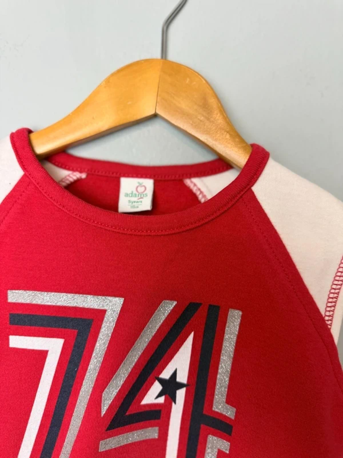 Vintage Adams Red '74' Varsity Style Sleeveless Top - Girls 5 Years - Discounted high street clothing for children, ladies and men including everyday wear and seasonal styles. UK online