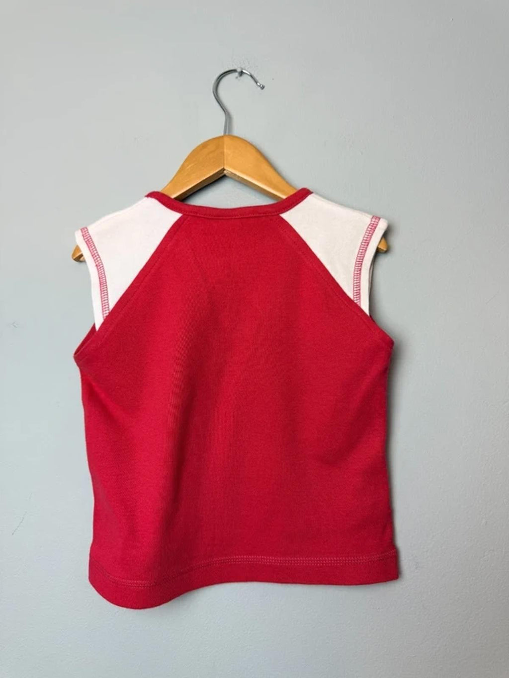 Vintage Adams Red '74' Varsity Style Sleeveless Top - Girls 5 Years - Discounted high street clothing for children, ladies and men including everyday wear and seasonal styles. UK online