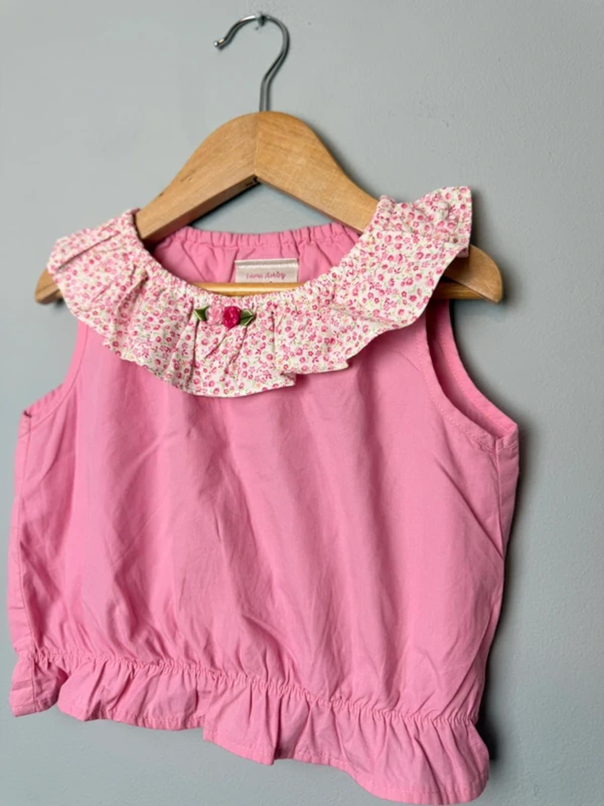 Vintage Laura Ashley Floral Pink Sleeveless Top Girls 6 Years - Discounted high street clothing for children, ladies and men including everyday wear and seasonal styles. UK online