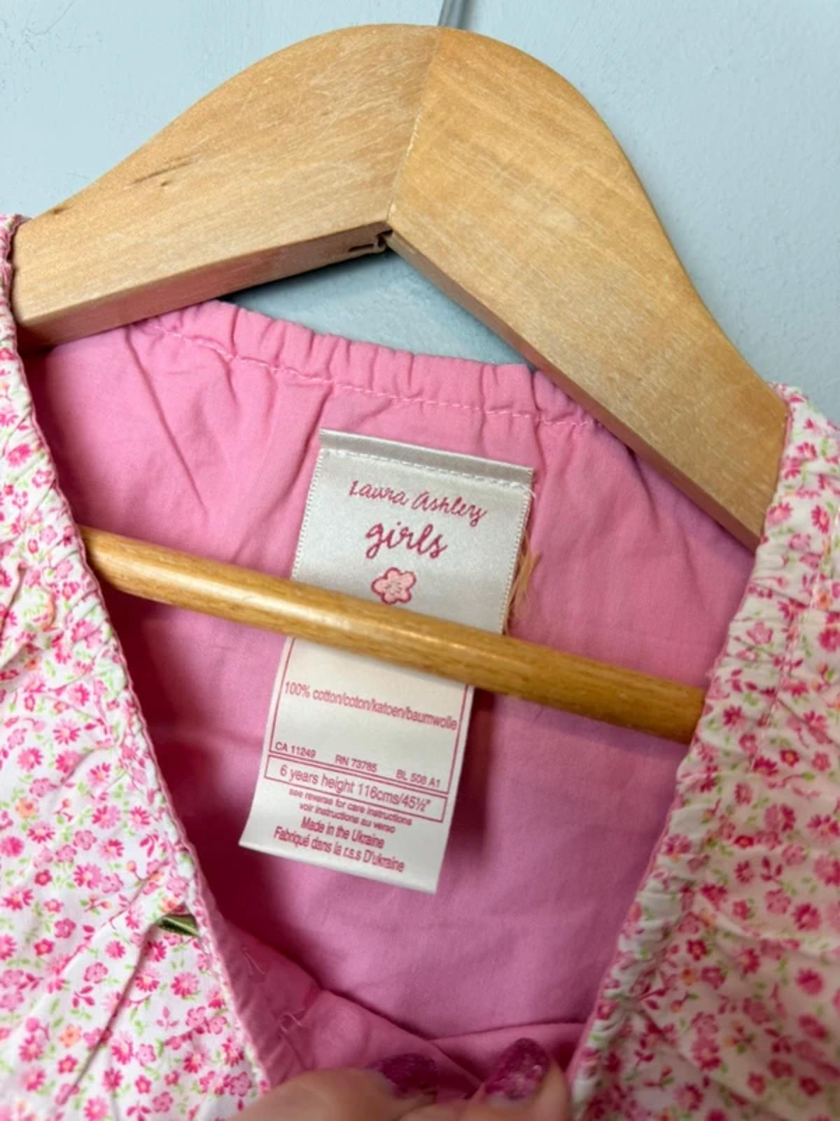 Vintage Laura Ashley Floral Pink Sleeveless Top Girls 6 Years - Discounted high street clothing for children, ladies and men including everyday wear and seasonal styles. UK online