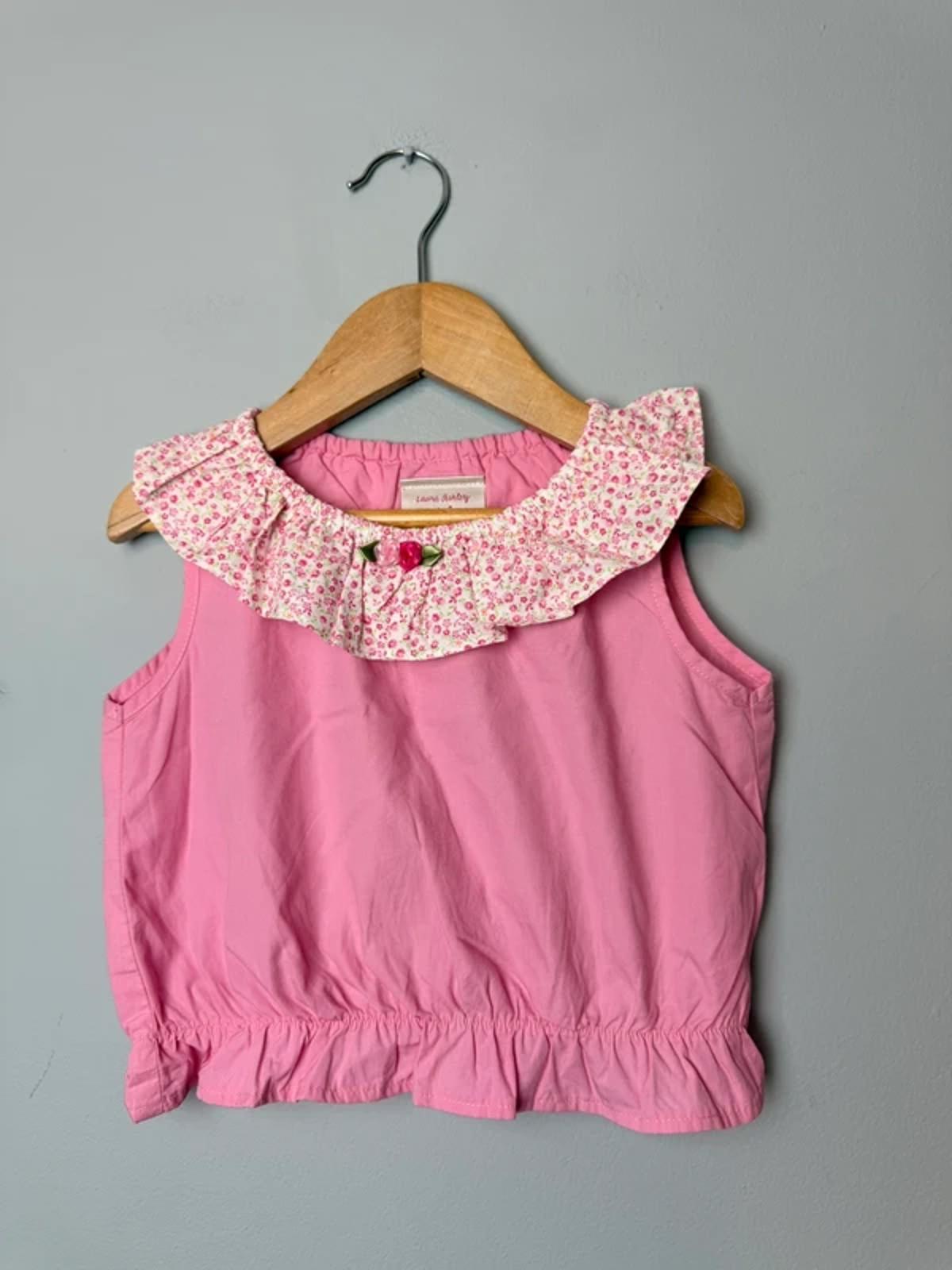 Vintage Laura Ashley Floral Pink Sleeveless Top Girls 6 Years - Discounted high street clothing for children, ladies and men including everyday wear and seasonal styles. UK online