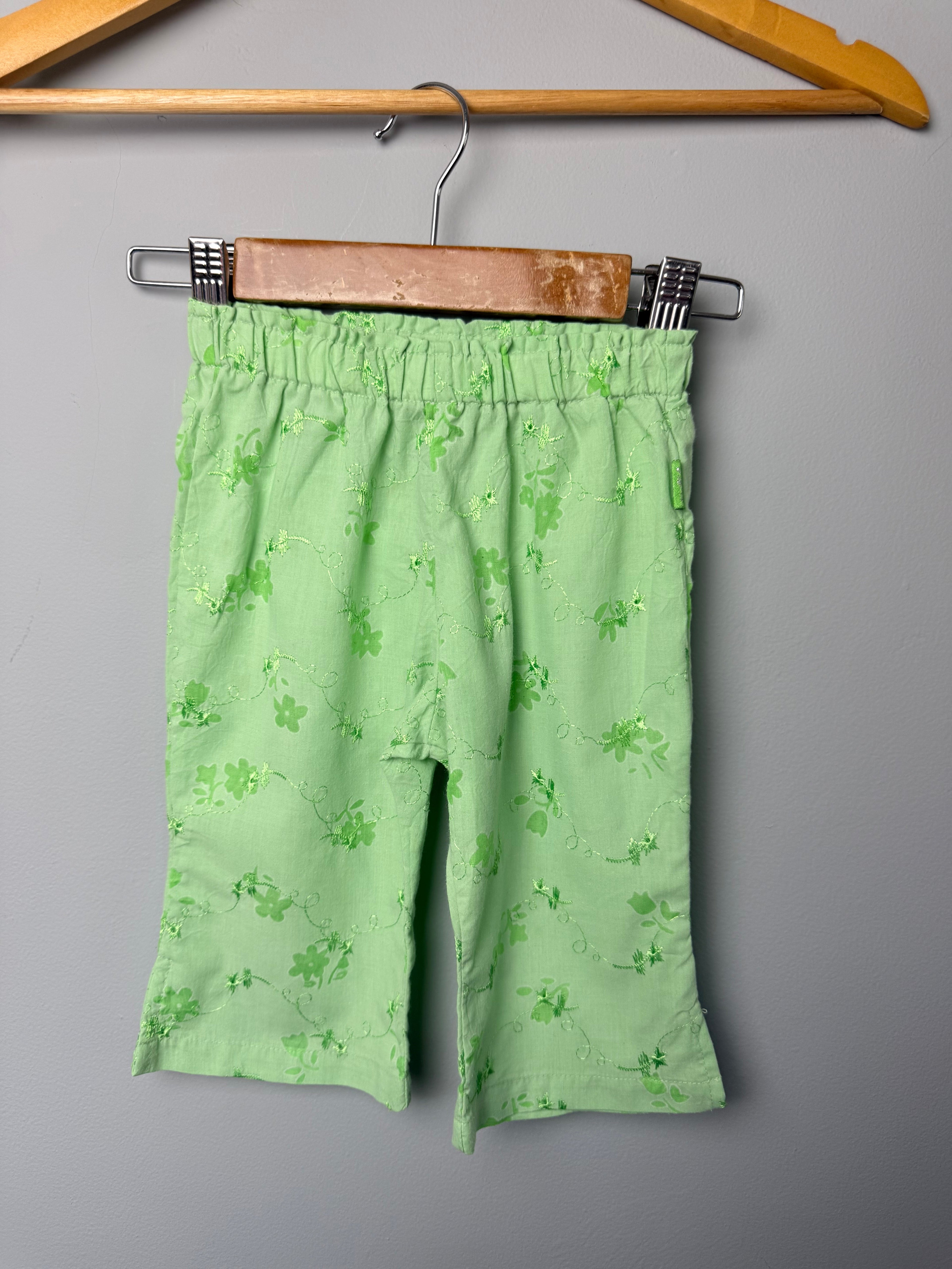 Vintage Pumpkin Patch Green Floral Top & Bottoms - Girls 2 Years - Discounted high street clothing for children, ladies and men including everyday wear and seasonal styles. UK online