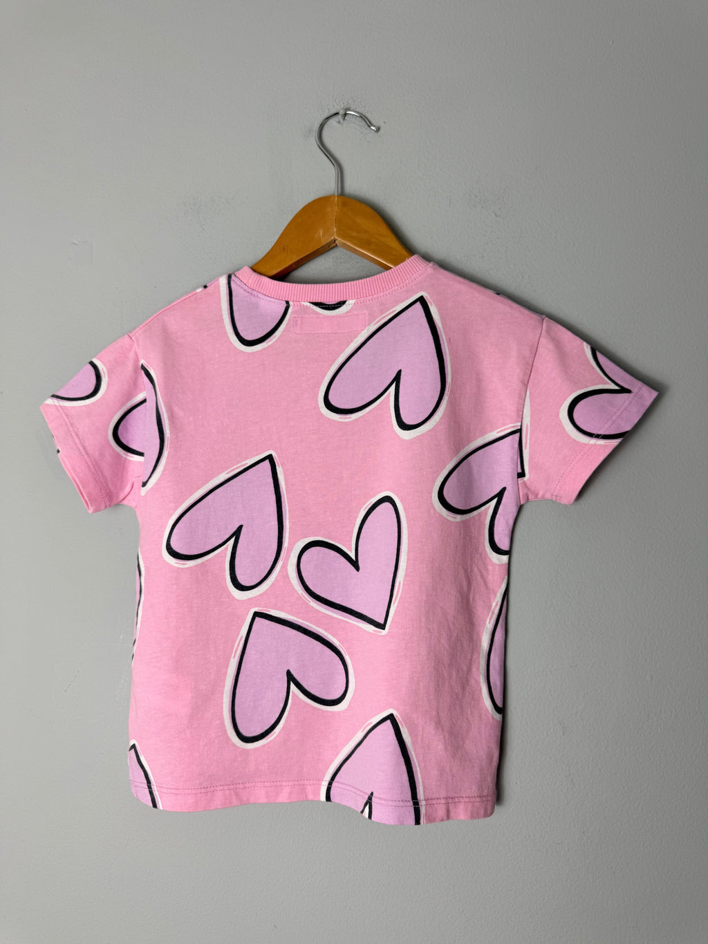 Zara Pink Heart Short Sleeve Top - Girls 3 Years - Discounted high street clothing for children, ladies and men including everyday wear and seasonal styles. UK online