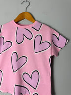 Zara Pink Heart Short Sleeve Top - Girls 3 Years - Discounted high street clothing for children, ladies and men including everyday wear and seasonal styles. UK online